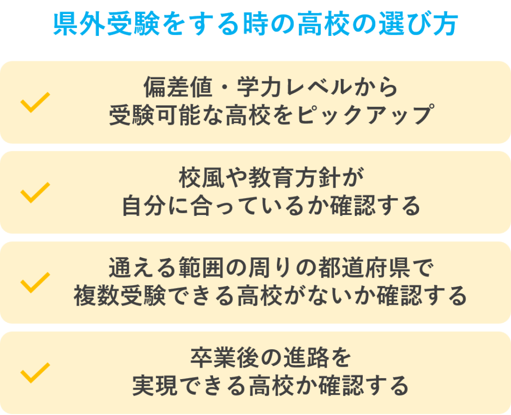 県外受験をする時の高校の選び方