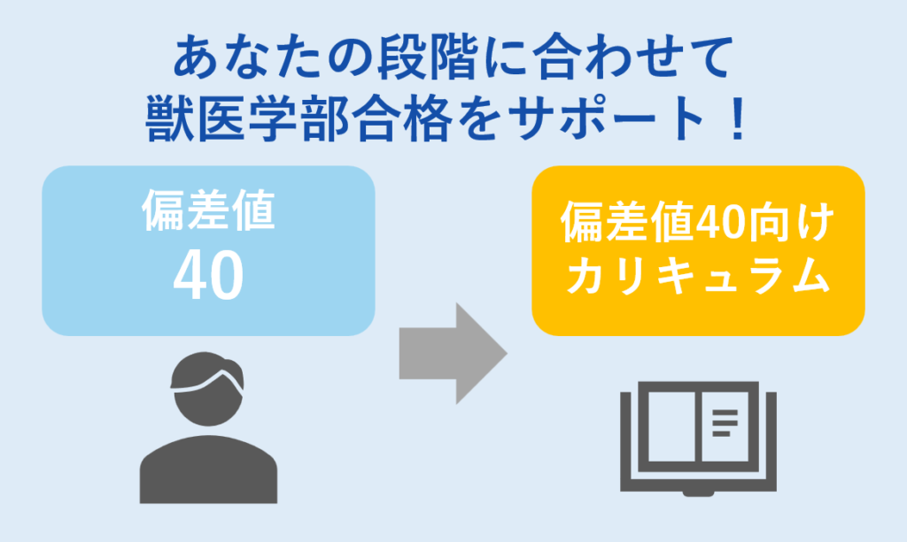 ②あなたの段階に合わせて獣医学部合格をサポート！