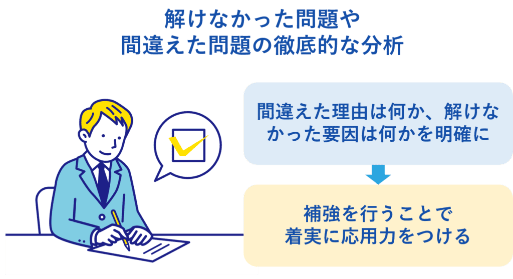 解けなかった問題や間違えた問題の徹底的な分析