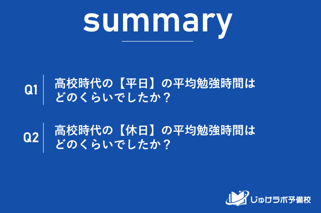 高校1年生から3年生で勉強時間はどう変わる？現役合格した人の勉強時間の調査結果