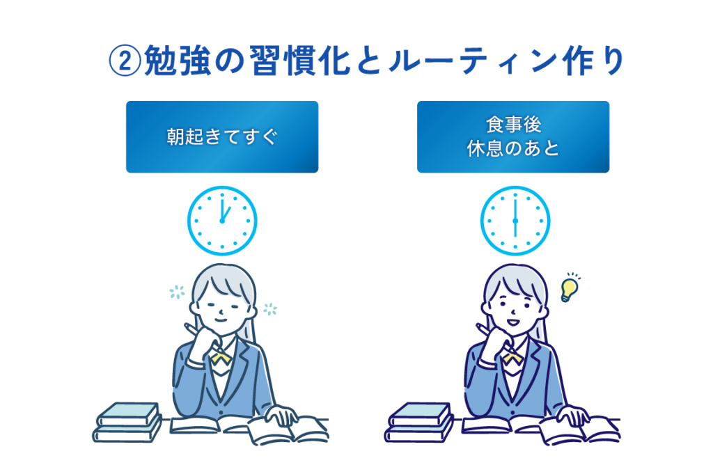 ②勉強の習慣化とルーティン作り